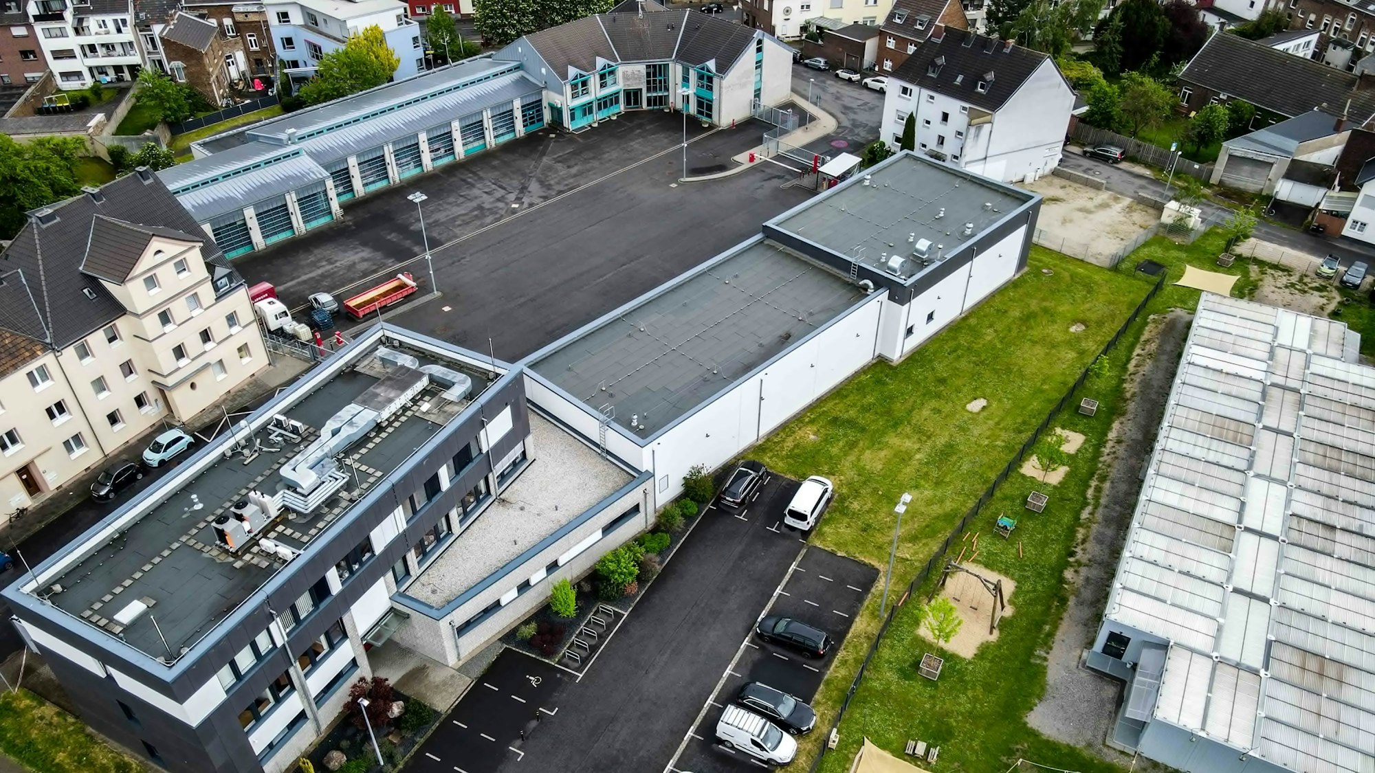Drohnenaufnahme des Geländes der Euskirchener Feuerwache.