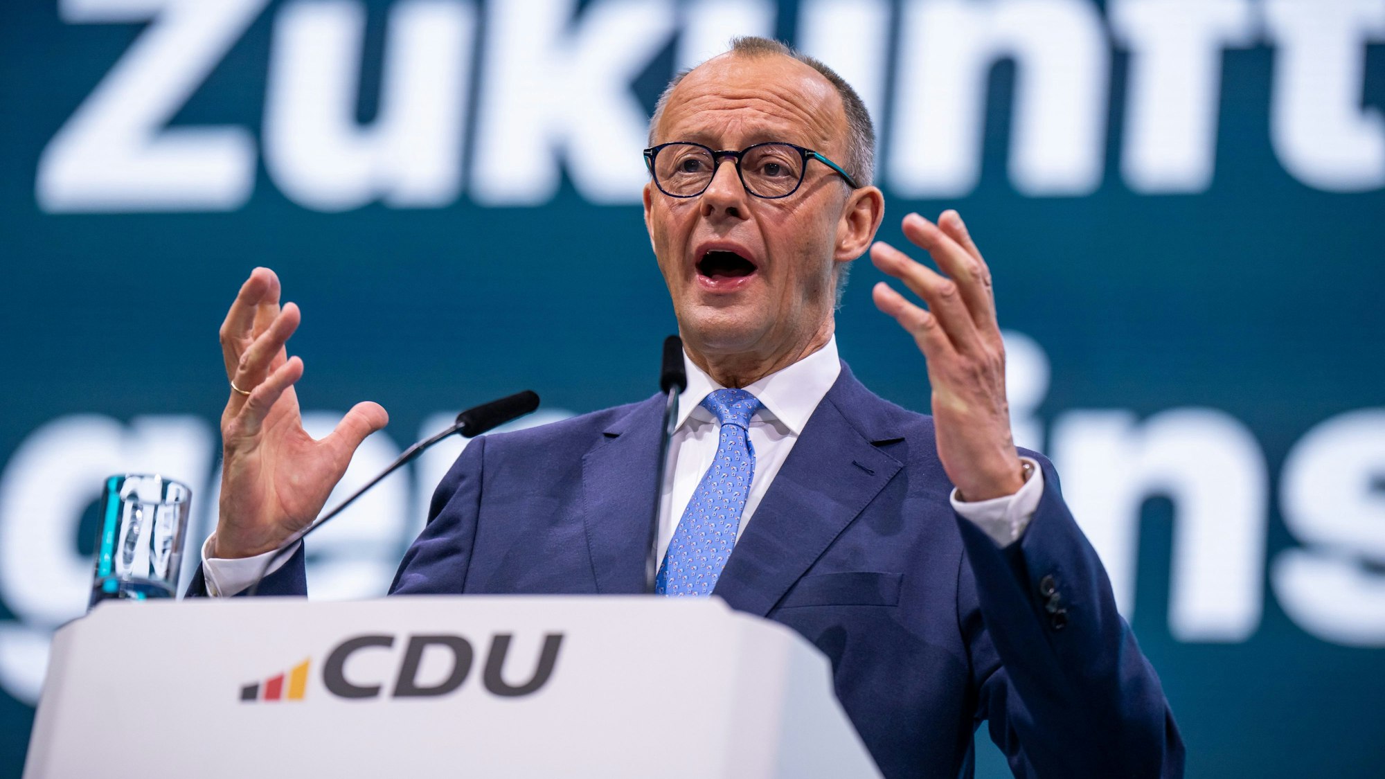 Friedrich Merz, CDU Bundesvorsitzender, spricht beim CDU-Bundesparteitag.