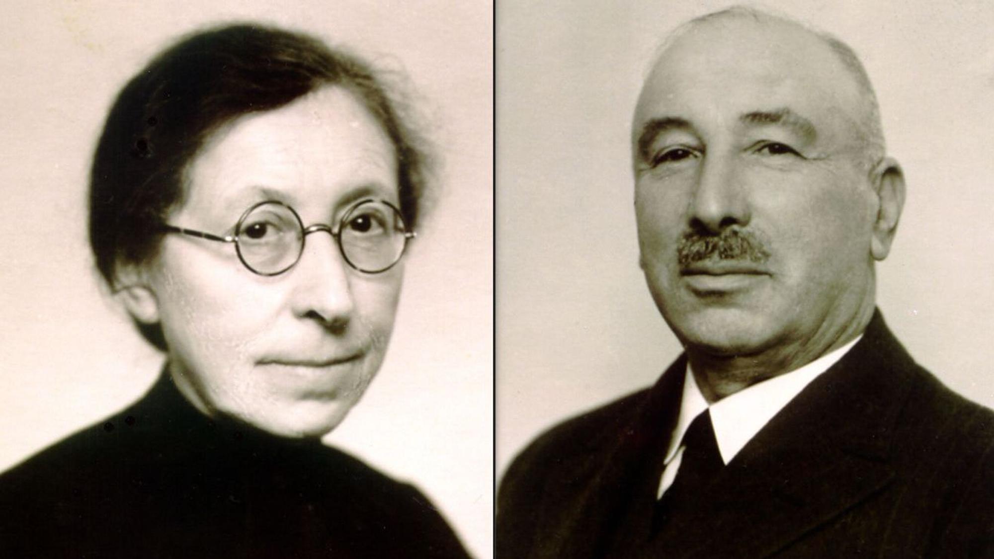 Porträtfotos der Eheleute Elvira (geborere Levano) und Gustav Kaufmann.