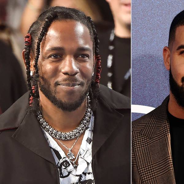Rapper Kendrick Lamar erscheint bei den MTV Video Music Awards, am 27. August 2017, in Inglewood, Kalifornien, links, und der kanadische Rapper Drake erscheint bei der Premiere der Serie „Euphoria“, in Los Angeles am 4. Juni 2019.