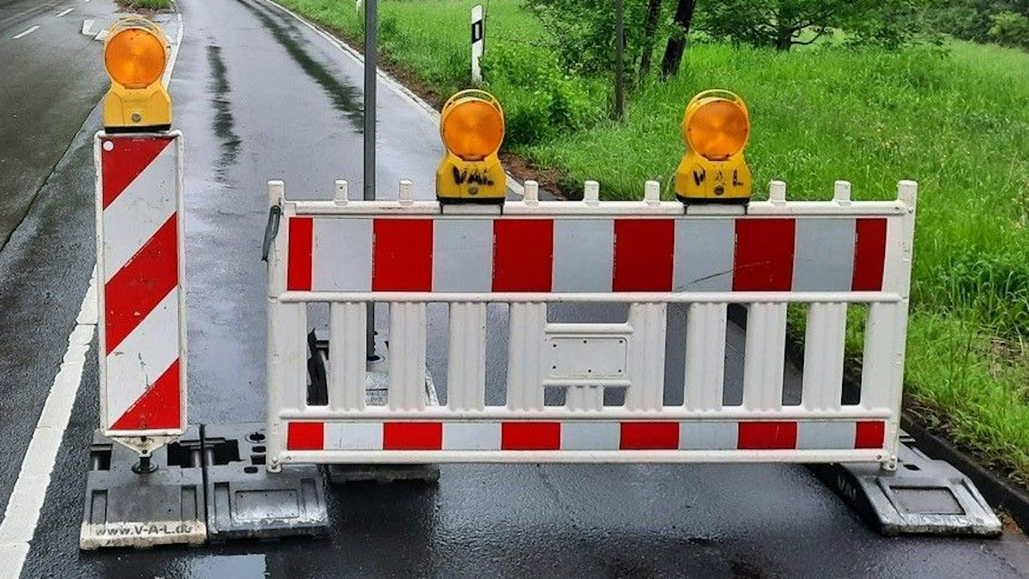 Eine gesperrte Straße.