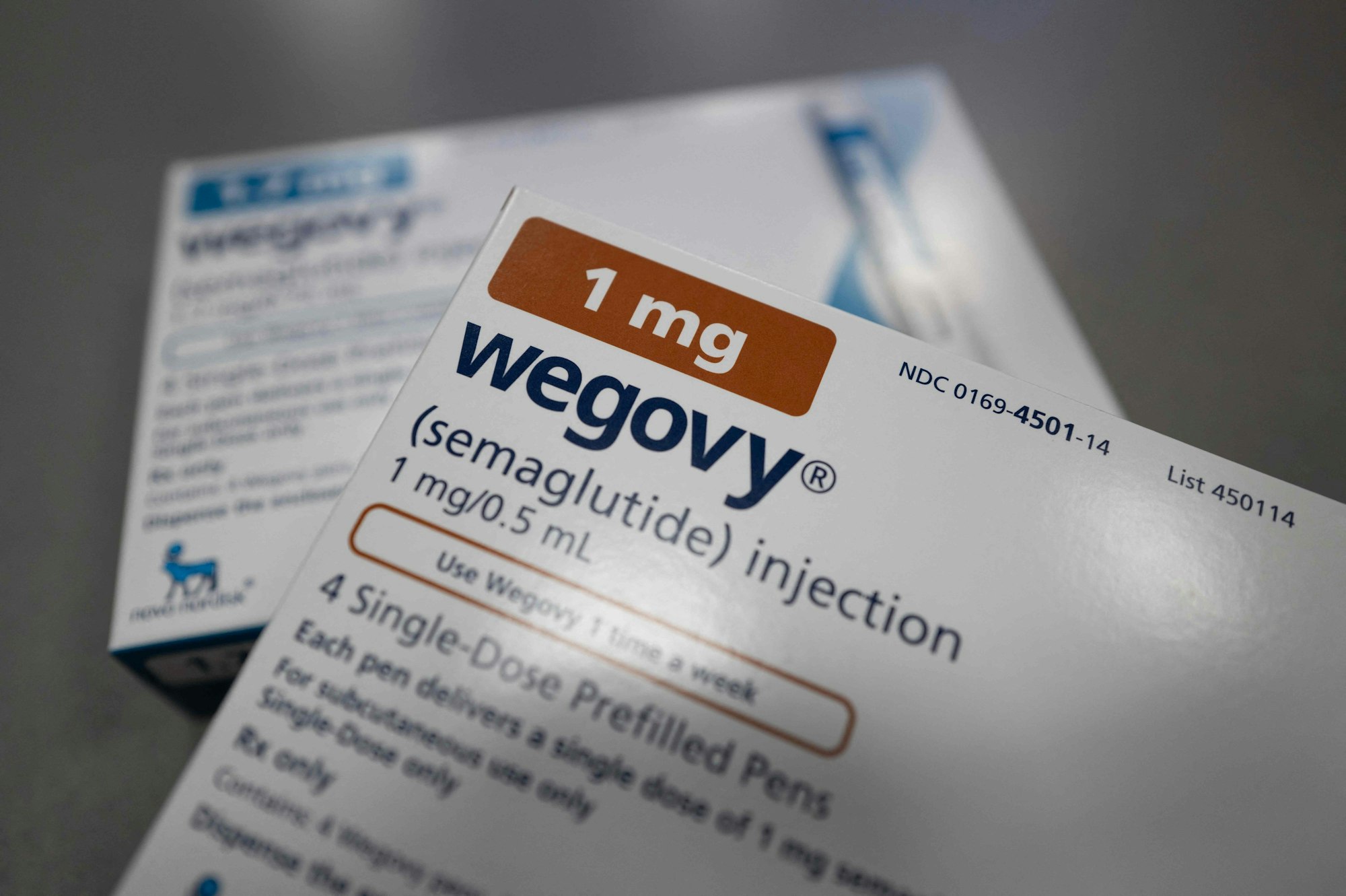 CHICAGO, ILLINOIS - APRIL 24: In this photo illustration, the injectable weight-loss medication Wegovy is available at New City Halstead Pharmacy on April 24, 2024 in Chicago, Illinois. More than 3 million people with Medicare could be eligible for the difficult-to-find and expensive weight-loss drug under new guidance which can cover the medication for patients who are obese or those who have a history of heart disease and are at risk of a heart attack or stroke. (Photo Illustration by Scott Olson/Getty Images) (Photo by SCOTT OLSON / GETTY IMAGES NORTH AMERICA / Getty Images via AFP)