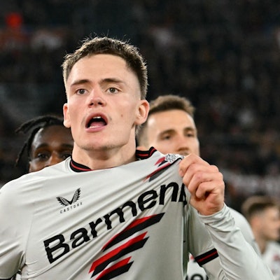 Florian Wirtz bejubelt ein Tor.