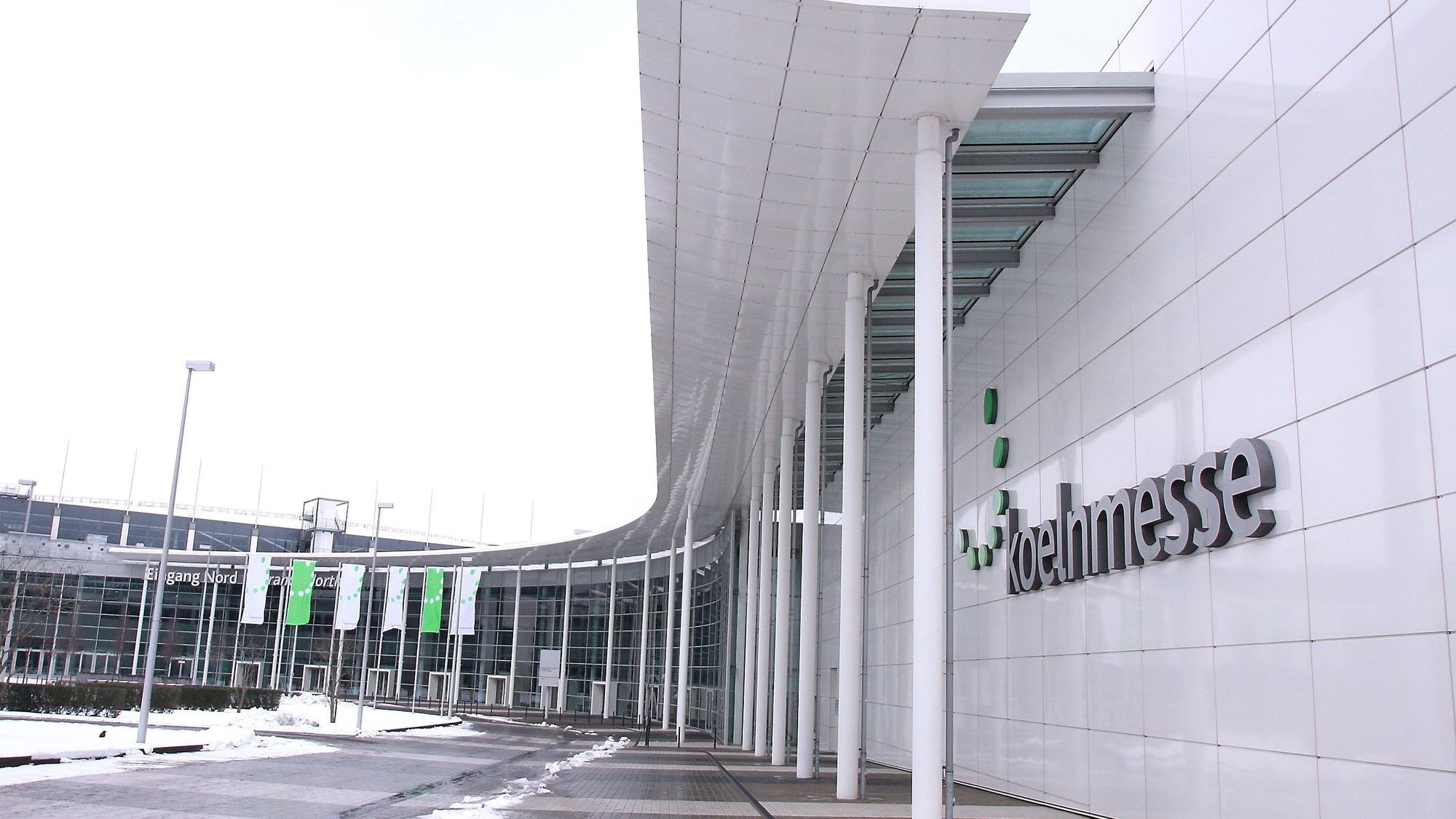 Der Eingang Nord der Kölner Messe in Deutz.
