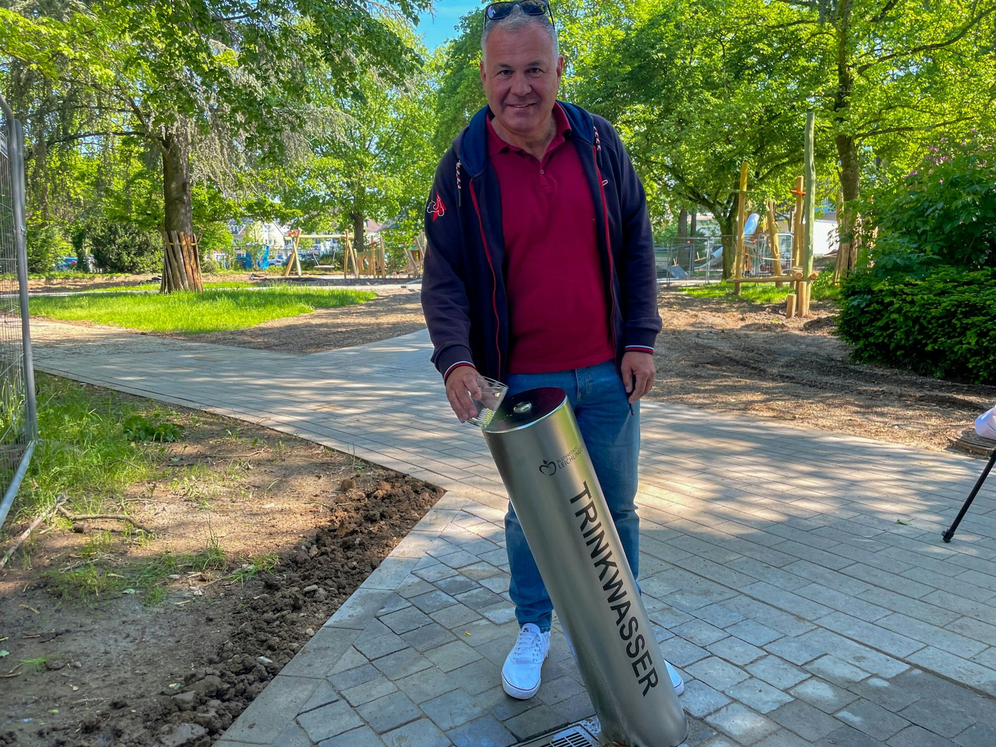 Im Neuen Stadtpark gibt es seit der Umgestaltung auch einen Trinkwasserbrunnen.