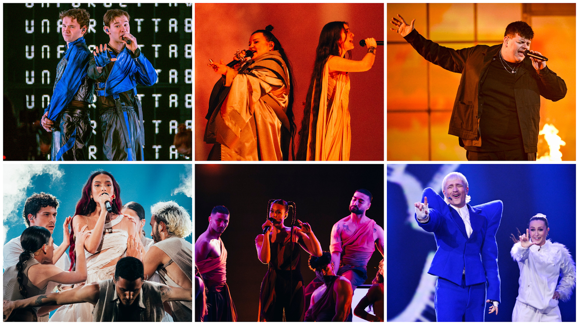 Die ESC-Teilnehmer aus Schweden, Ukraine, Deutschland (oben), Israel, Luxemburg und Niederlande (unten)