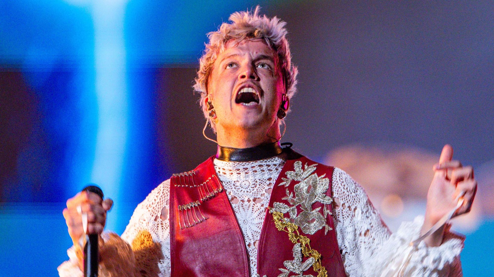 Baby Lasagna aus Kroatien mit dem Titel „Rim Tim Tagi Dim“ bei der Probe für das Finale des Eurovision Song Contest (ESC) 2024 in der Malmö Arena.