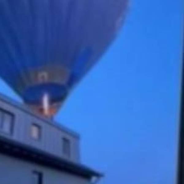 Der Heißluftballon auf dem Dach in Eschweiler.