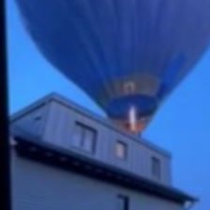 Der Heißluftballon auf dem Dach in Eschweiler.