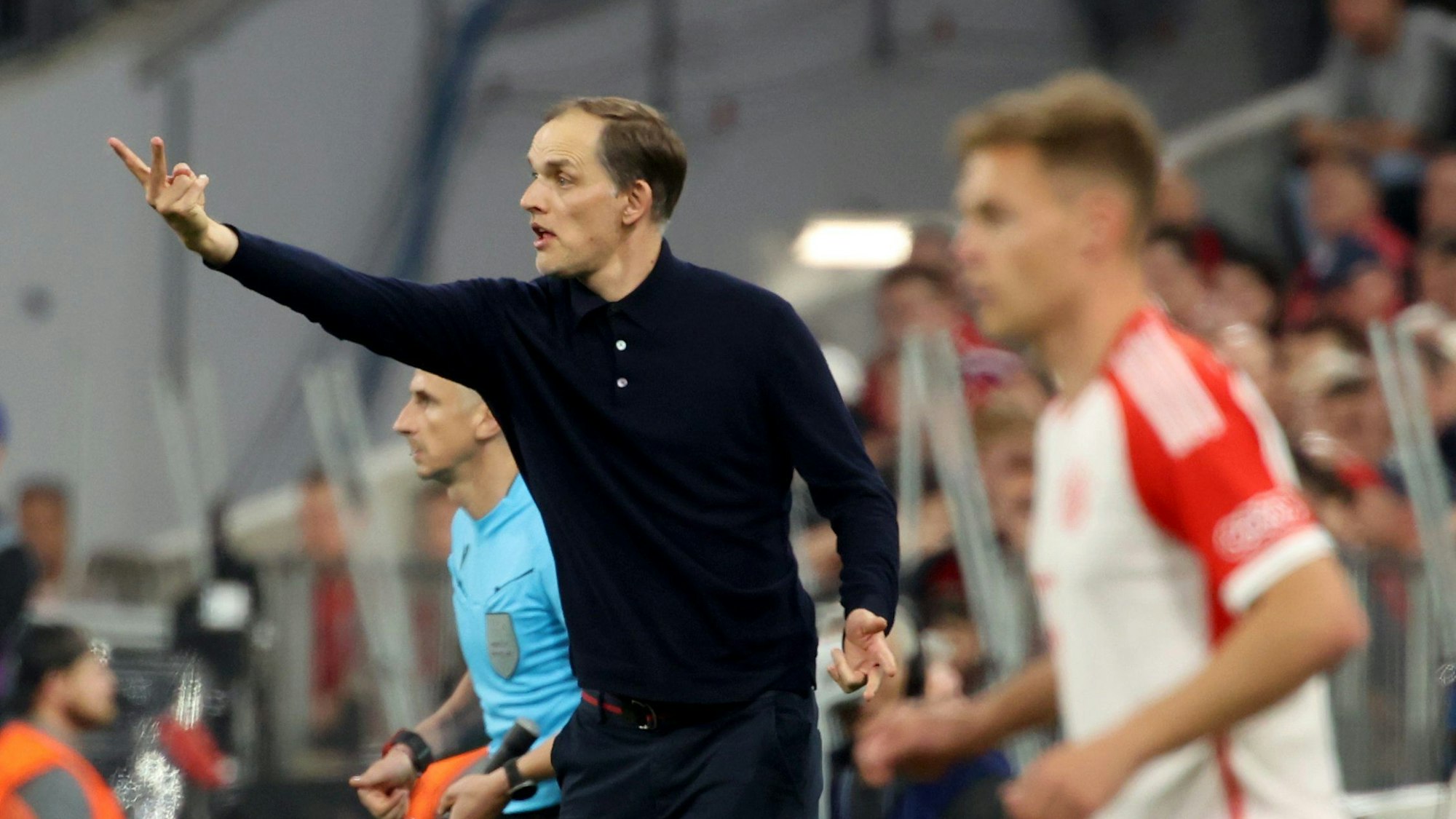 Trainer Thomas Tuchel (hier beim Champions-League-Spiel gegen Real Madrid) verlässt den FC Bayern zum Sommer – einen Nachfolger hat der Verein bislang noch nicht.