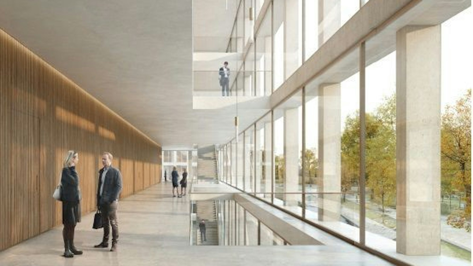 So lichtdurchflutet soll es auf den Gängen des Justizzentrums in Zukunft zugehen.