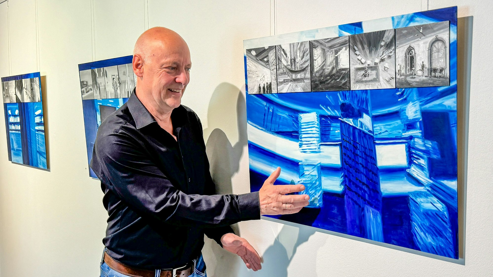 Wolfgang Schumacher stellt im Freudenthaler Sensenhammer aus.