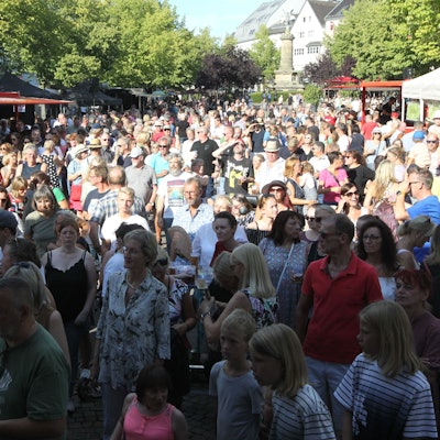 Die Lustigen Musikanten haben auf dem Markt im rahmen des Siegburger Sommers Live ein dreistündiges Konzert gegeben.