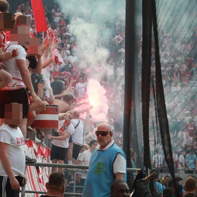 Blick auf die Südkurve beim Heimspiel des 1. FC Köln gegen Union Berlin am 11. Mai 2024.