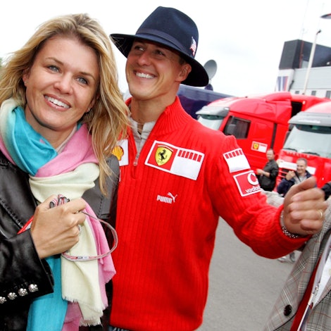 Michael Schumacher und seine Ehefrau Corinna Schumacher beim Großen Preis von England 2005.