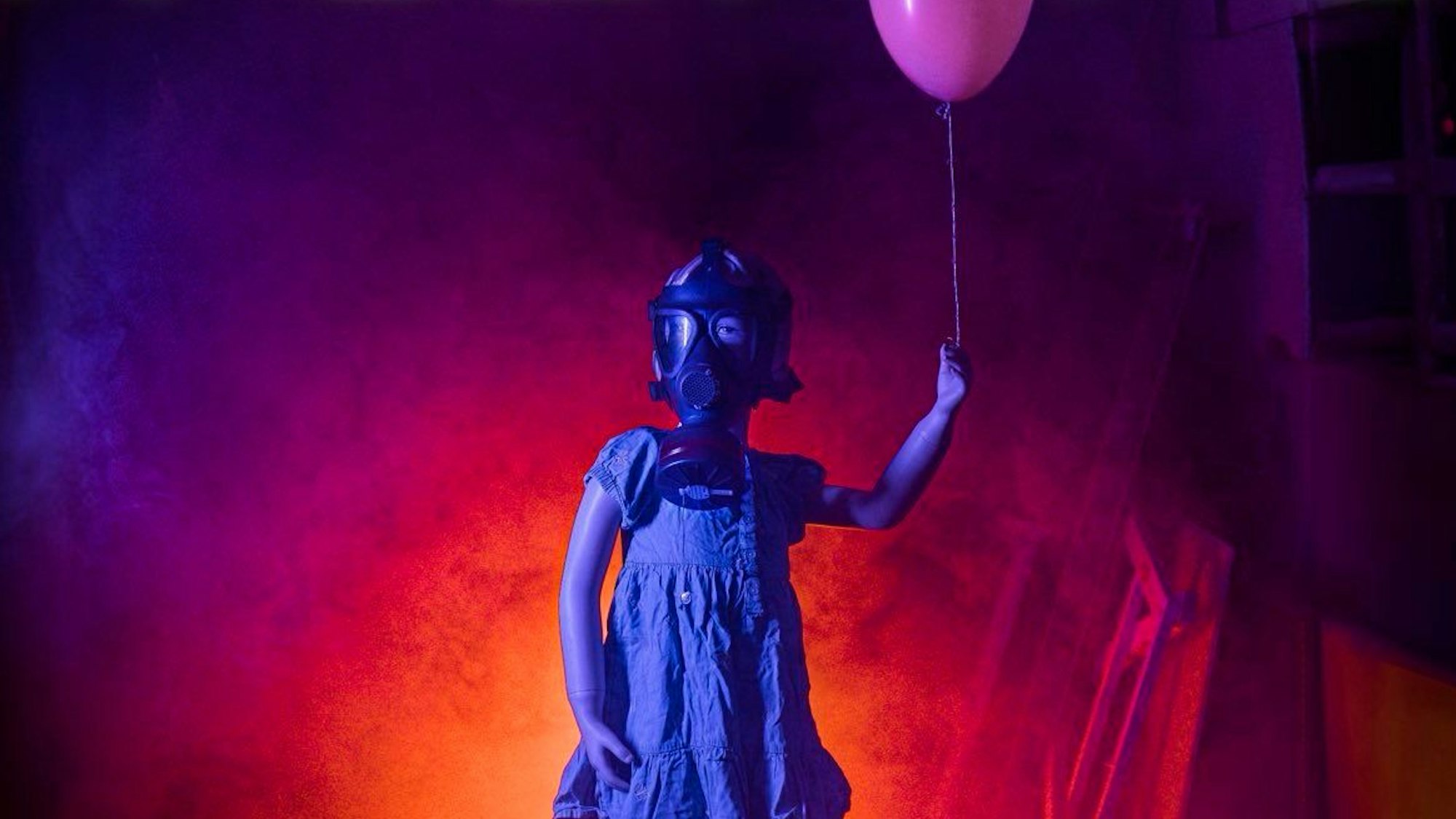 Eine blau angeleuchtete