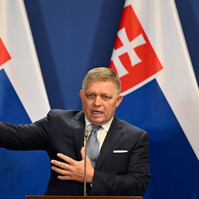 Es ist der slowakische Regierungschef Robert Fico zu sehen.