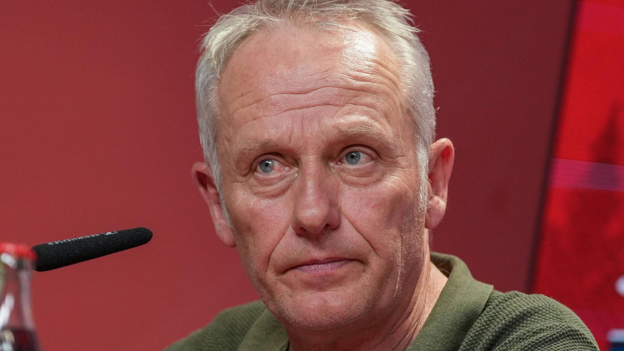 Christian Streich auf seiner letzten Pressekonferenz als Freiburg-Coach.