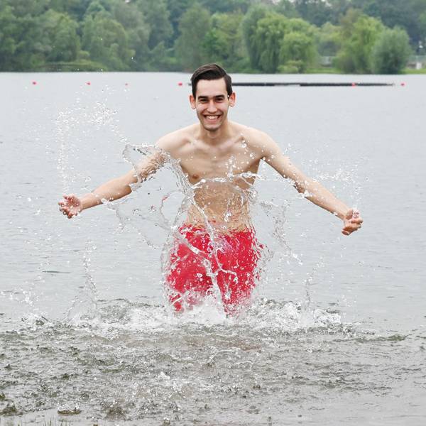 SPD-Vorsitzender im Wasser