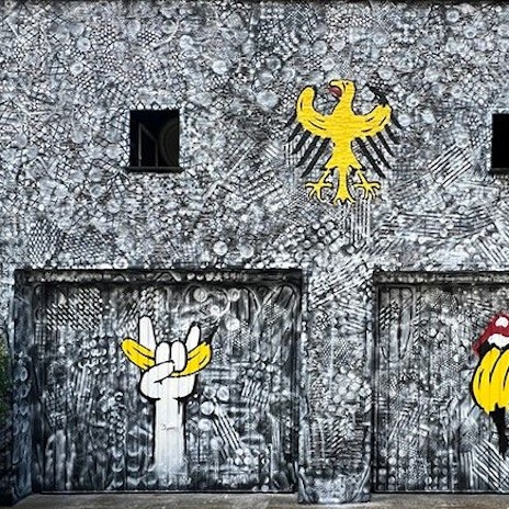 Das Foto zeigt drei Motive des neuen Projekts von Thomas Baumgärtel in Neu-Ehrenfeld.