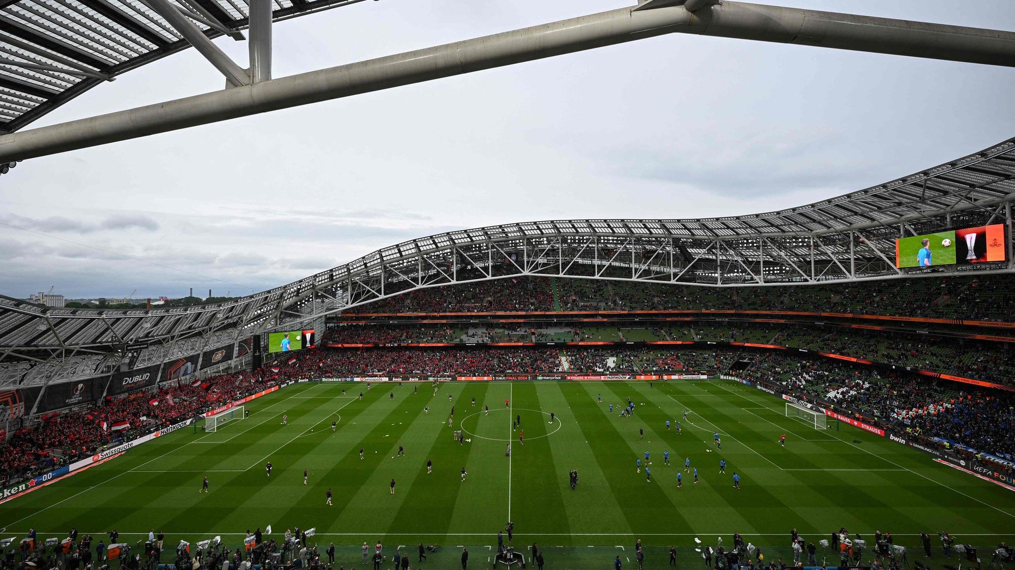 Das Aviva Stadium in Dublin weist eine eigenartige Form auf. Geschuldet ist diese der angrenzenden Wohnbebauung.