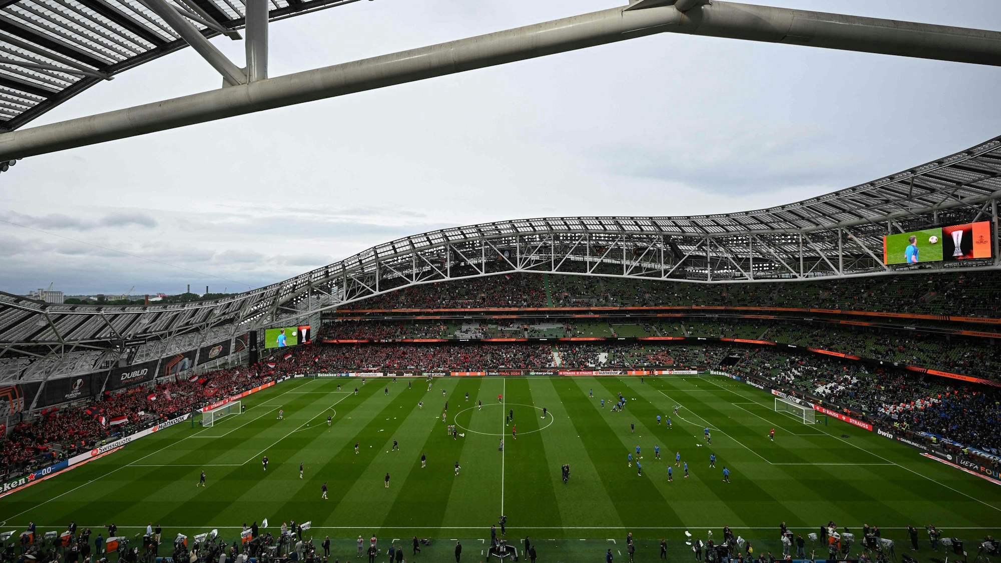 Das Aviva Stadium in Dublin weist eine eigenartige Form auf. Geschuldet ist diese der angrenzenden Wohnbebauung.