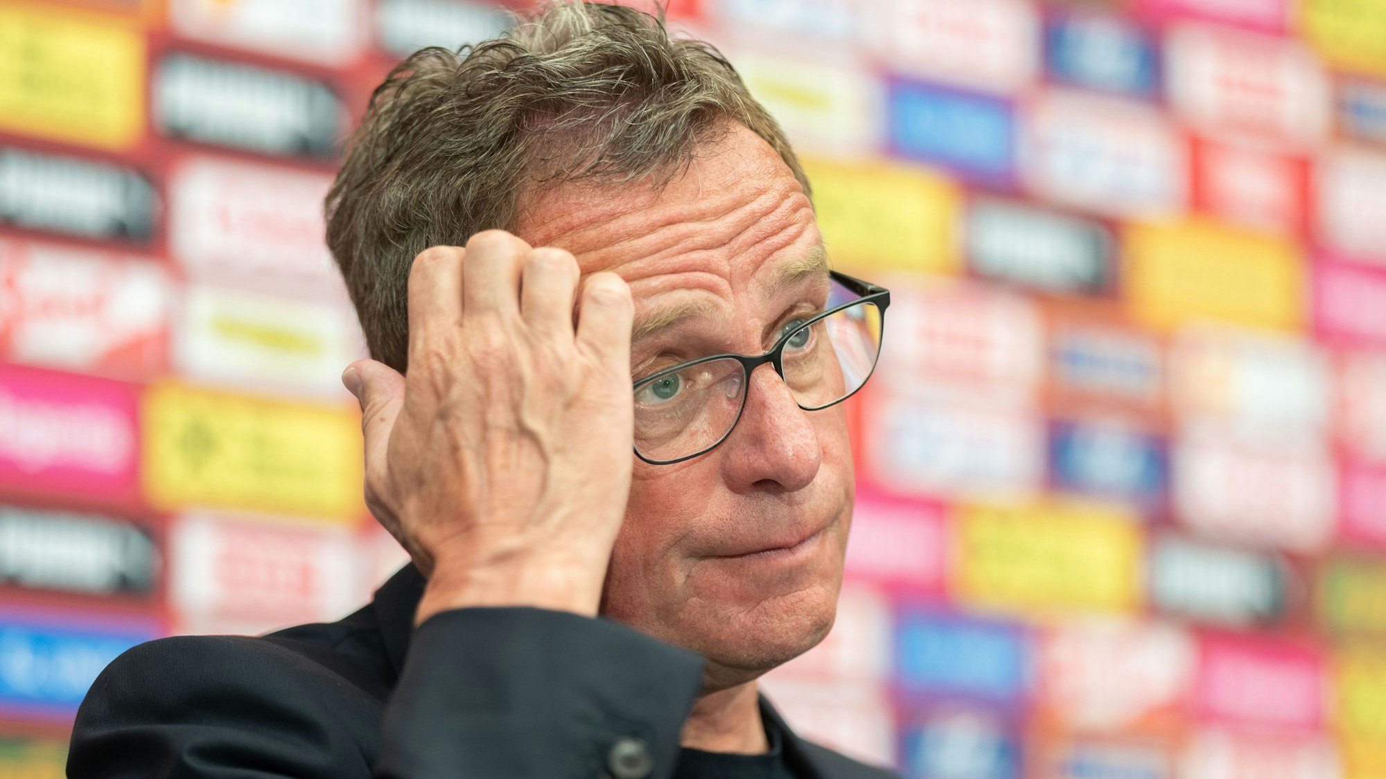 ÖFB-Teamchef Ralf Rangnick auf einer PK.