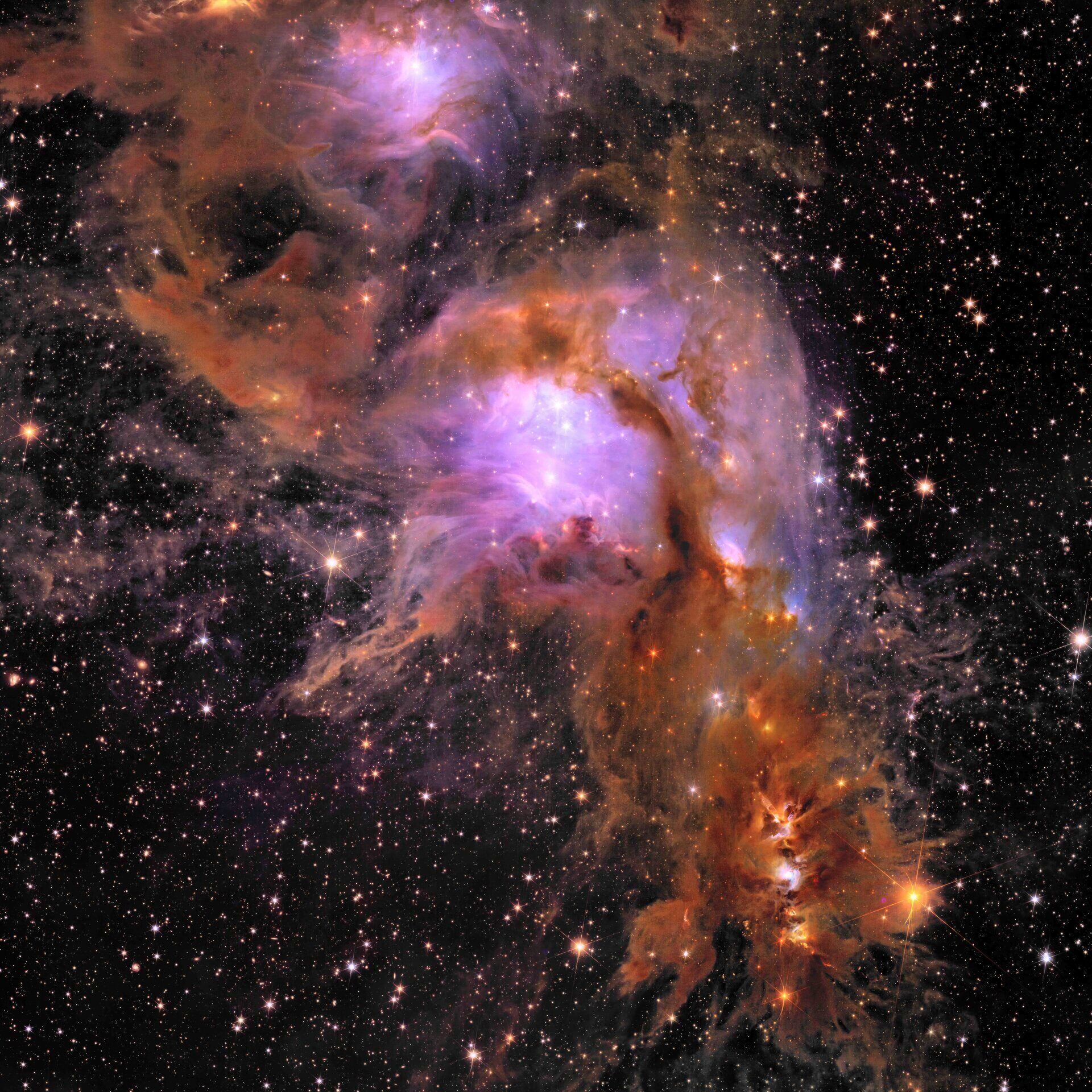 Eines neues Bild der Sonde Euclid zeigt den Galaxienhaufen „Abell 2390“.