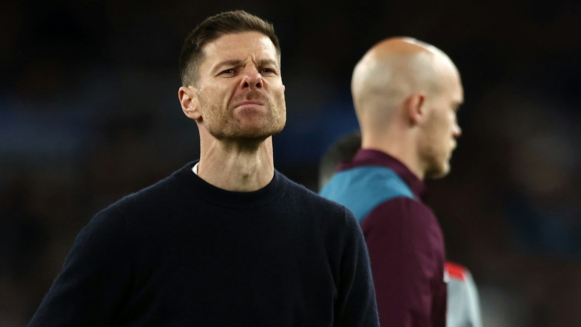 Trainer Xabi Alonso zeigt sich nach dem verlorenen Europa-League-Finale enttäuscht.