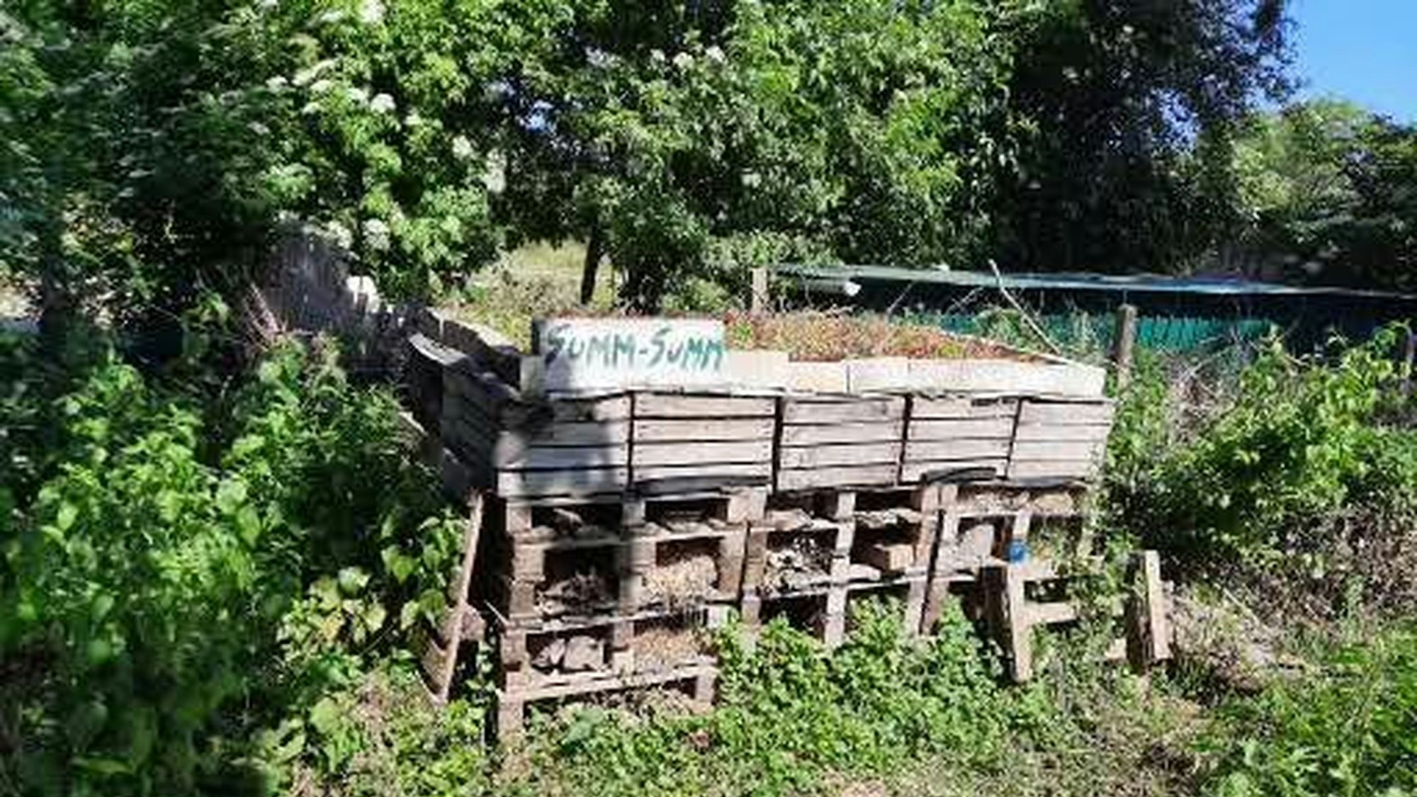 Britta Pütz aus Troisdorf hat einen Projektgarten in Müllekoven und nimmt am Tag der Offenen Gartenpforte teil. 
Ein Bienenhotel und viele heimische Pflanzen prägen den 800 Quadratmeter großen Garten.