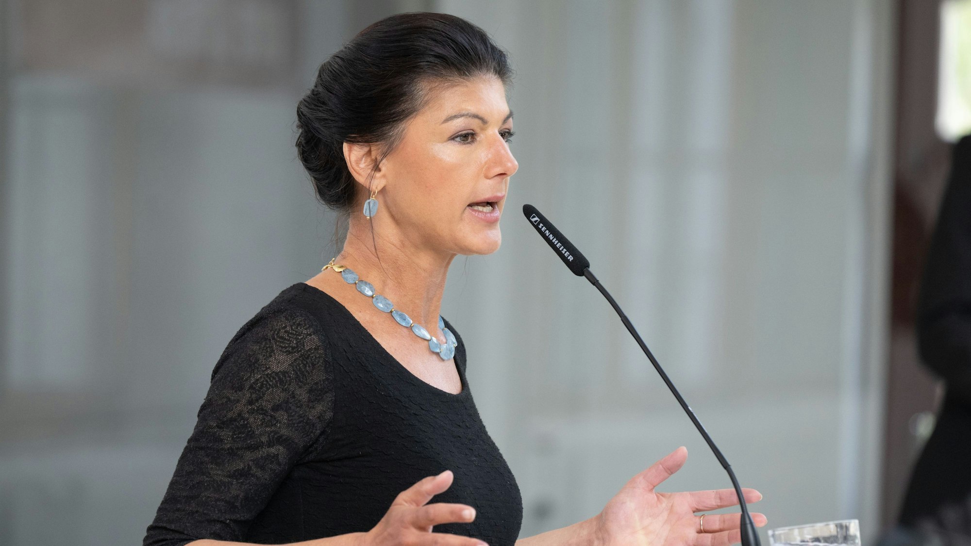 18.05.2024, Sachsen, Dresden: Sahra Wagenknecht, BSW-Bundesvorsitzende, spricht auf dem Landesparteitag ihrer Partei.