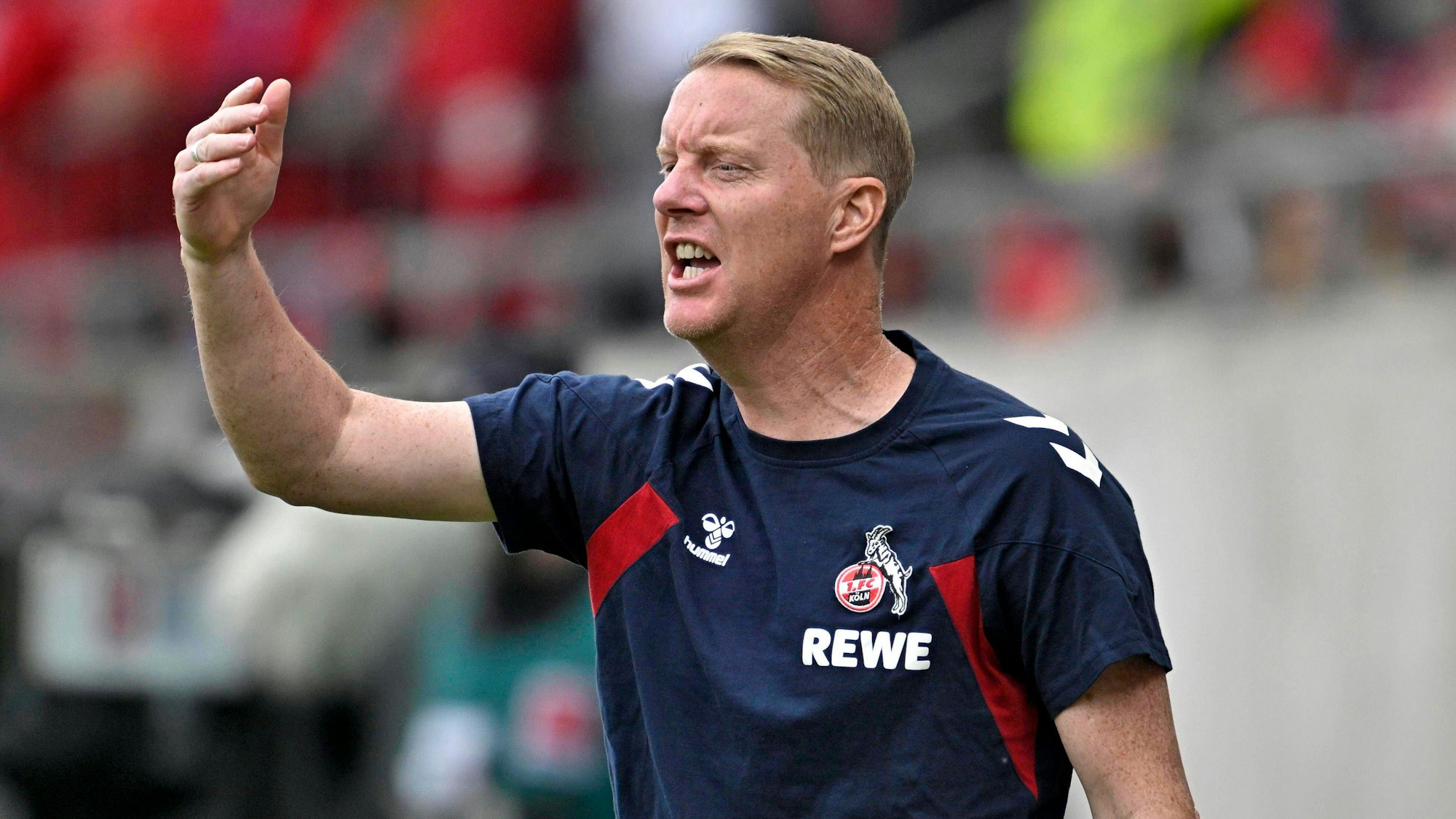 18.05.2024, Fussball 1. Bundesliga 2023/2024, 34.Spieltag, 1.FC Heidenheim - 1.FC Köln, in der Voith-Arena Heidenheim. Trainer Timo Schultz Köln in Rage ***DFL and DFB regulations prohibit any use of photographs as image sequences and/or quasi-video.*** *** 18 05 2024, Soccer 1 Bundesliga 2023 2024, Matchday 34, 1 FC Heidenheim 1 FC Köln, in der Voith Arena Heidenheim Coach Timo Schultz Köln in Rage DFL and DFB regulations prohibit any use of photographs as image sequences and or quasi video