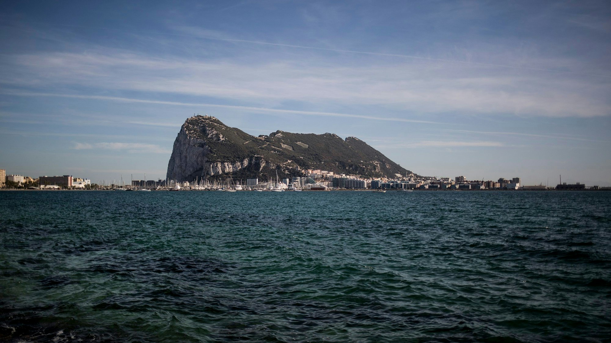Blick auf den Felsen von Gibraltar.: