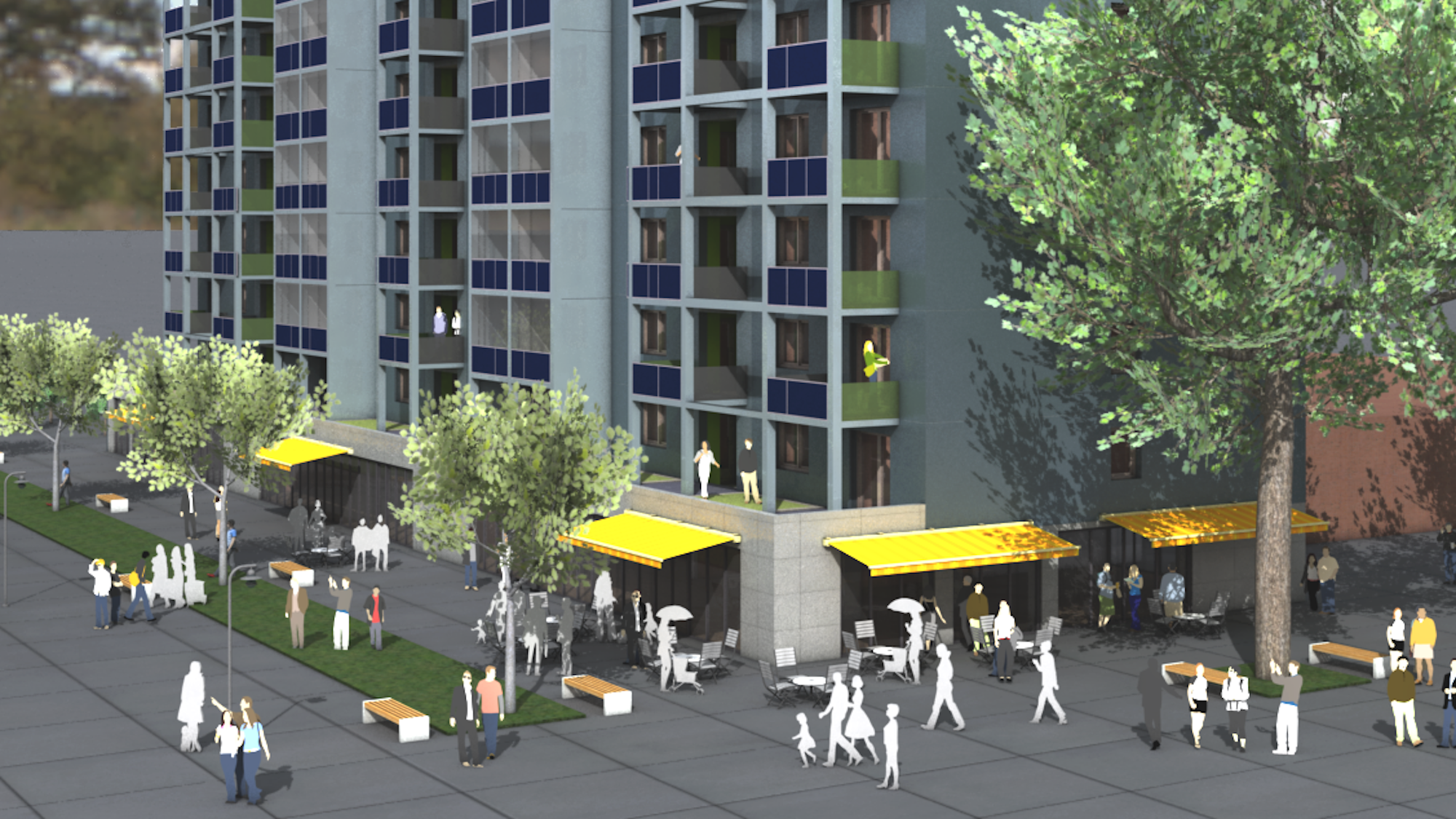 Die WGL, hier das künftige Wohnhochhaus am Königsberger Platz in Rheindorf, hat nach eigenen Angaben derzeit 415 barrierefreie Wohnungen im Bestand.