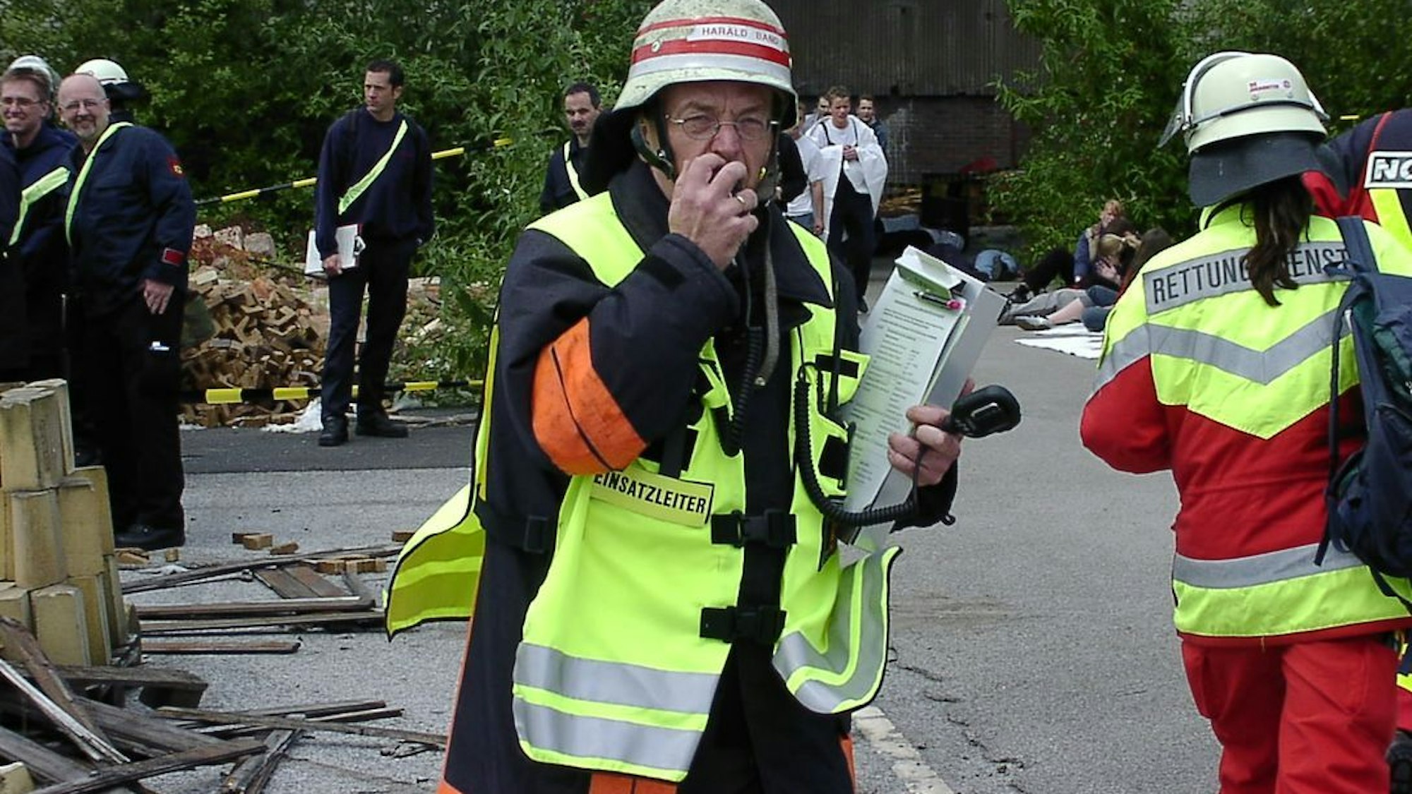 Auf dem Archivbild ist Harald Band bei einer Großübung zu sehen.