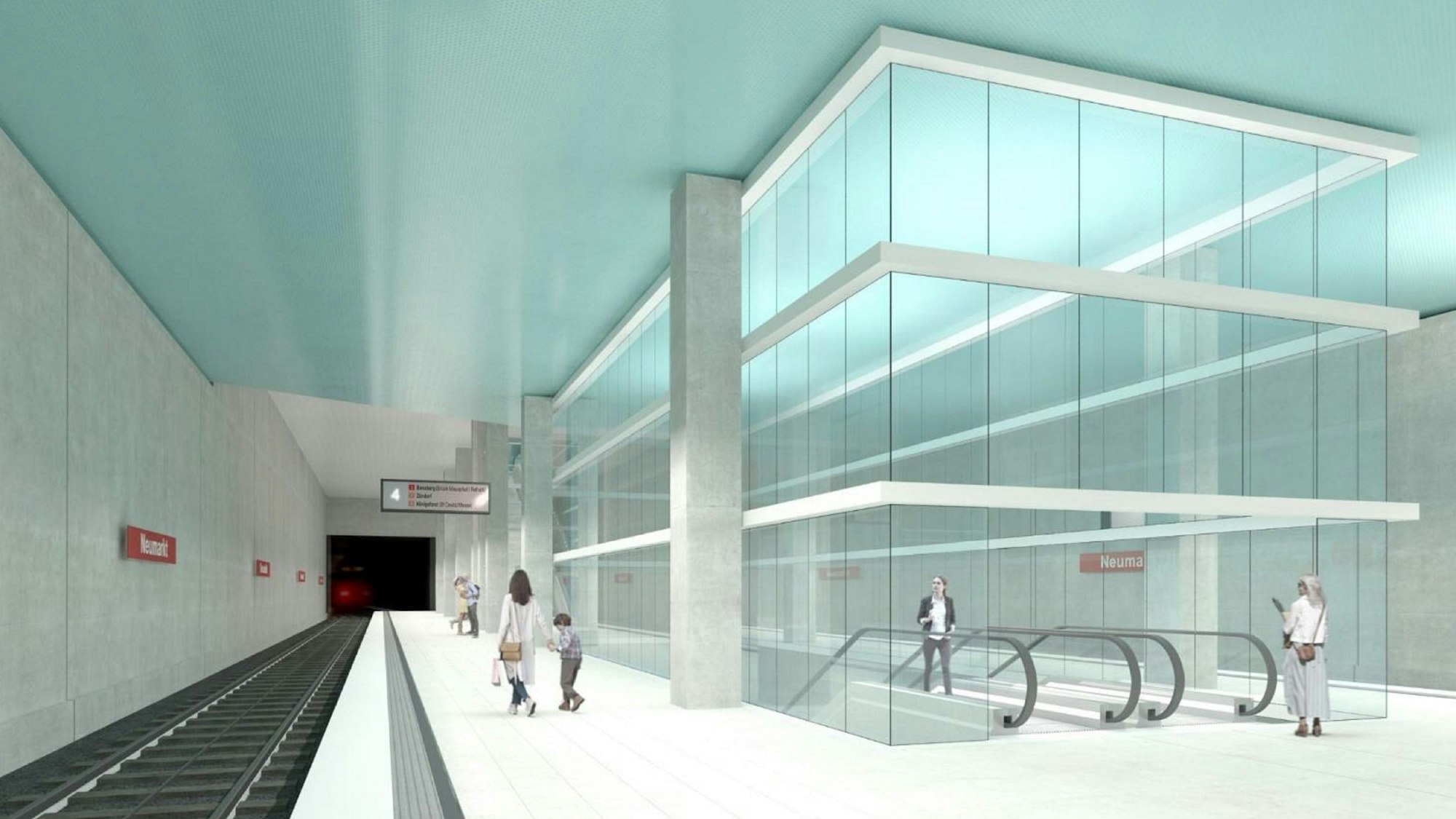 So soll die U-Bahn-Haltestelle Neumarkt bei einer Tunnellösung für die Ost-West-Achse aussehen.