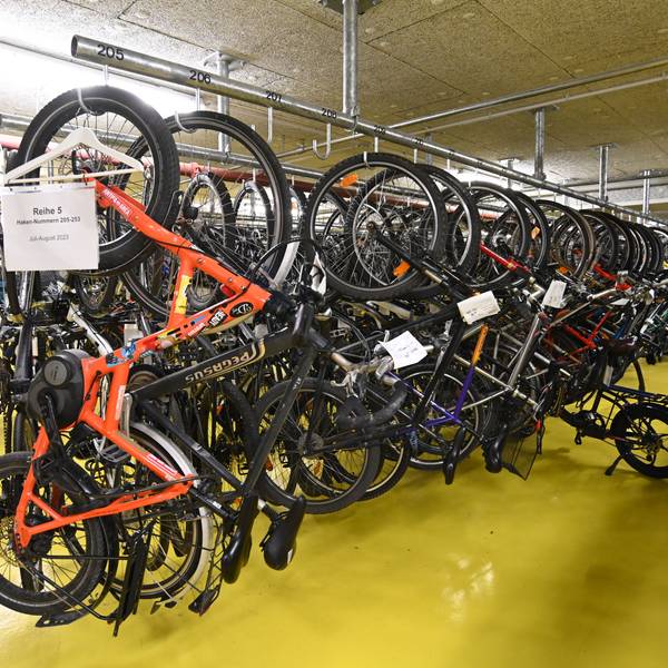 Der Fahrradkeller im Fundbüro an der Dillenburger Straße.