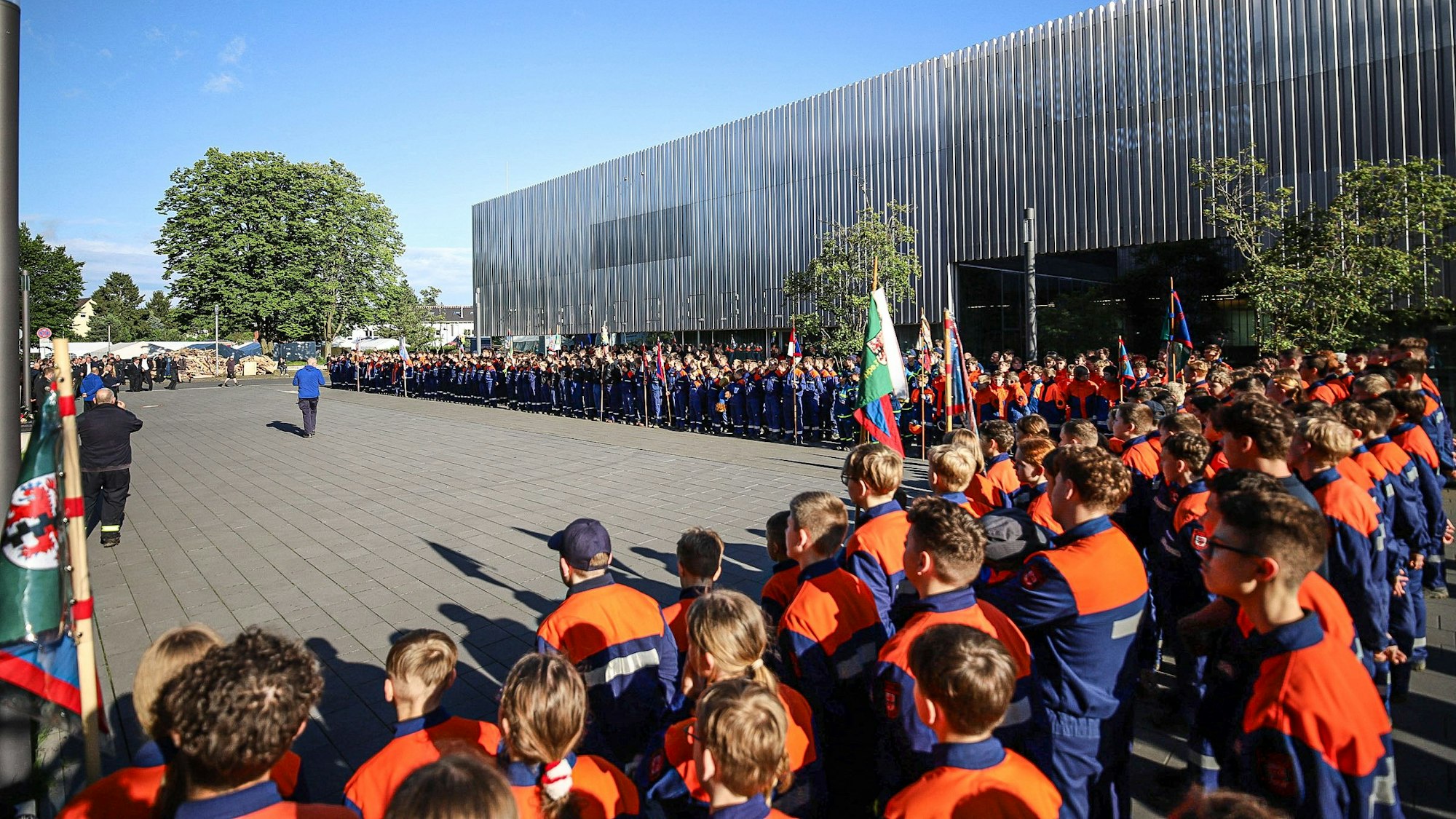 Die Eröffnung des Kreisjugendfeuerwehrzeltlagers.