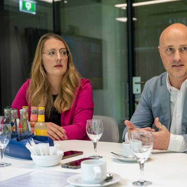 31.05.2024, Köln:
Doppelinterview mit Sven Lehmann und Katharina Dröge. (Bündnis 90/Die Grünen).
Foto: Uwe Weiser