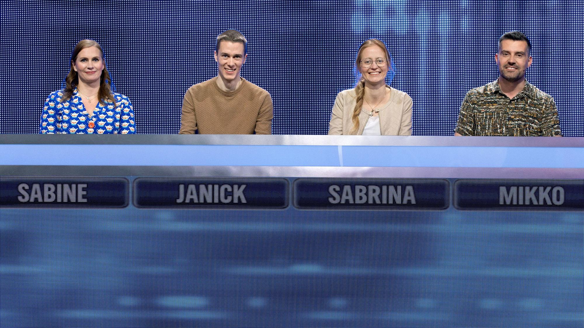 Die Kandidaten der ARD-Quizshow „Gefragt – Gejagt“ am Dienstag (28. Mai). Der Kölner Mikko Bayer (r.) erspielte 5500 Euro.