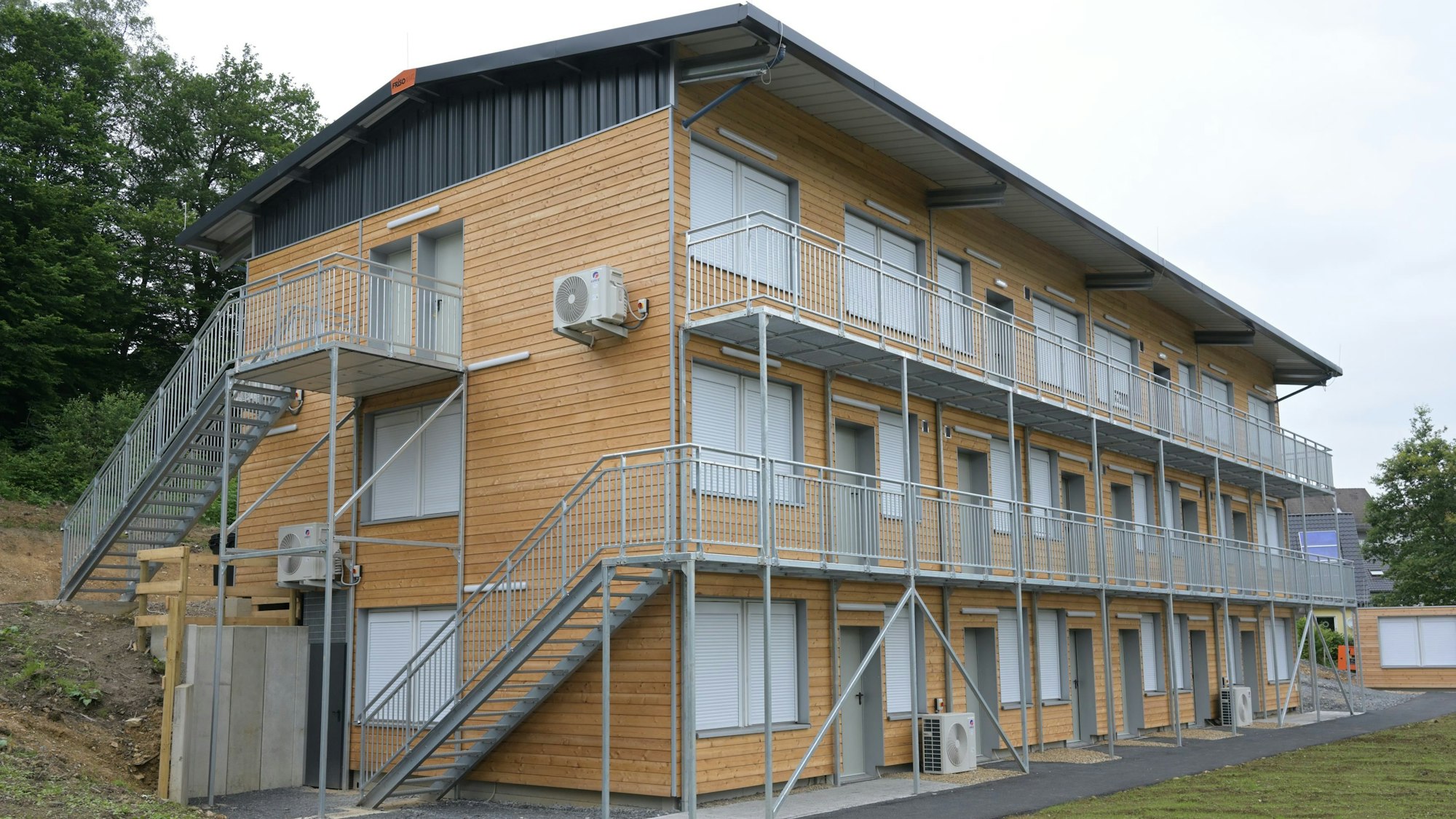 Das Foto zeigt die neue Unterkunft für Geflüchtete am Wiedenhof