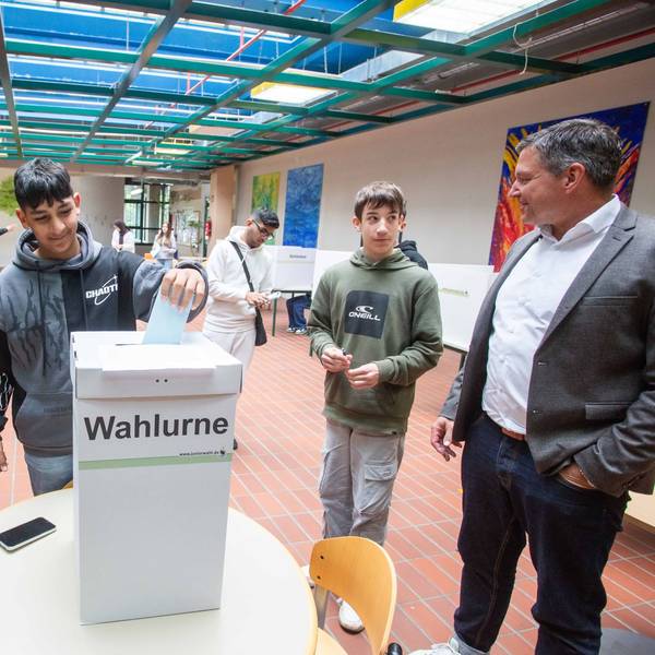 Juniorwahl an der Gesamtschule in Gummersbach-Derschlag.