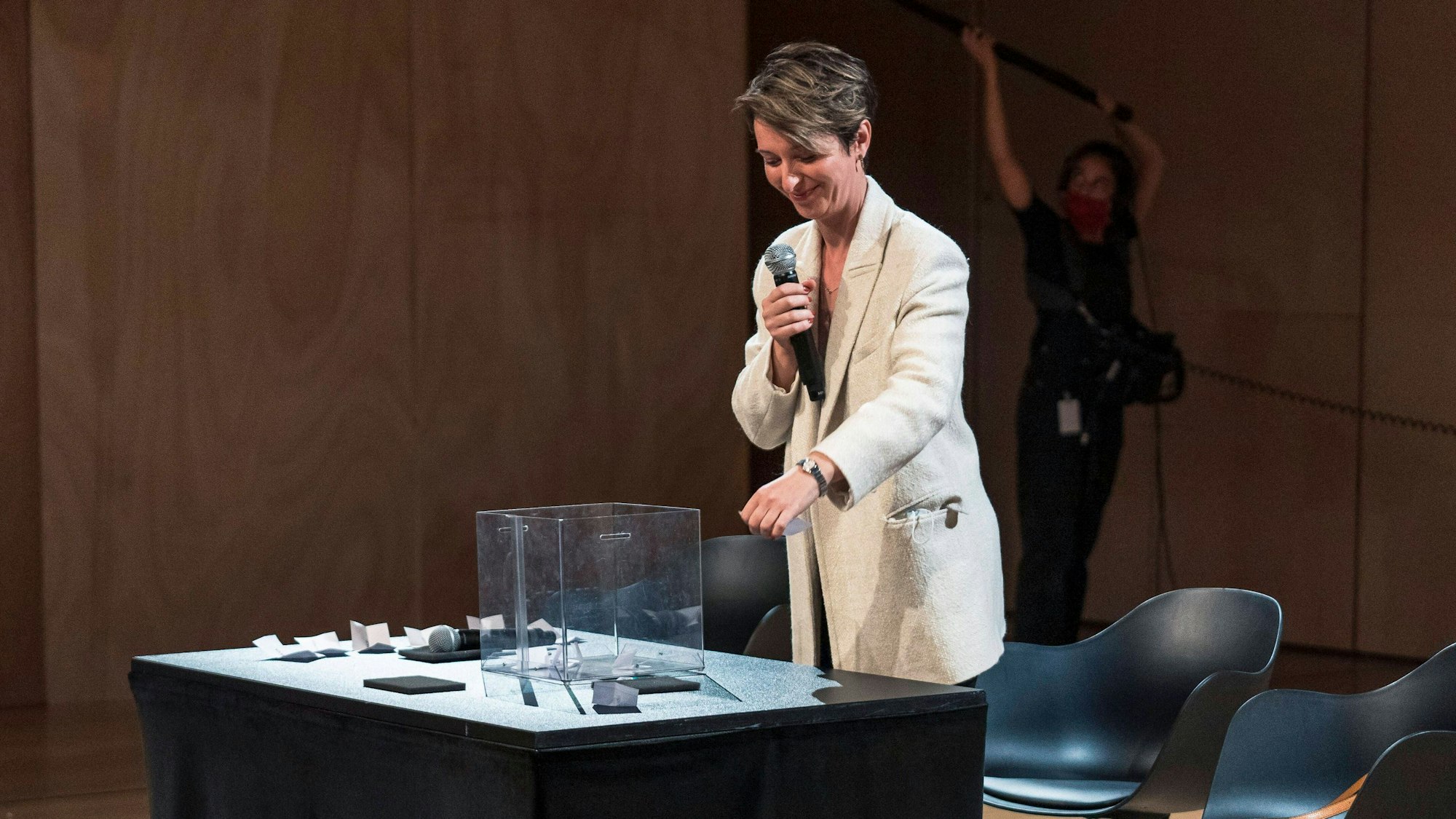 Ewa Bogusz-Moore bei einem Dirigentinnen-Wettbewerb