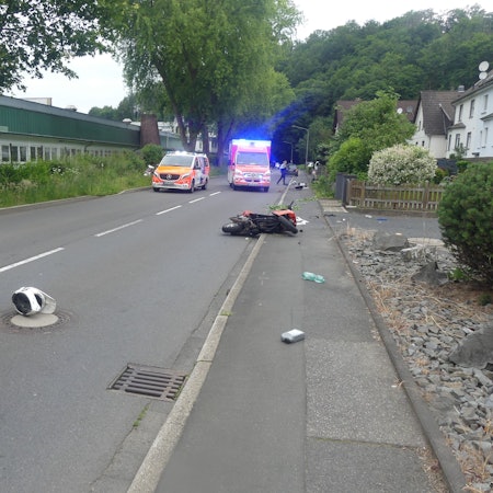 Verkehrsunfall mit getötetem Zweiradfahrer in Morsbach.