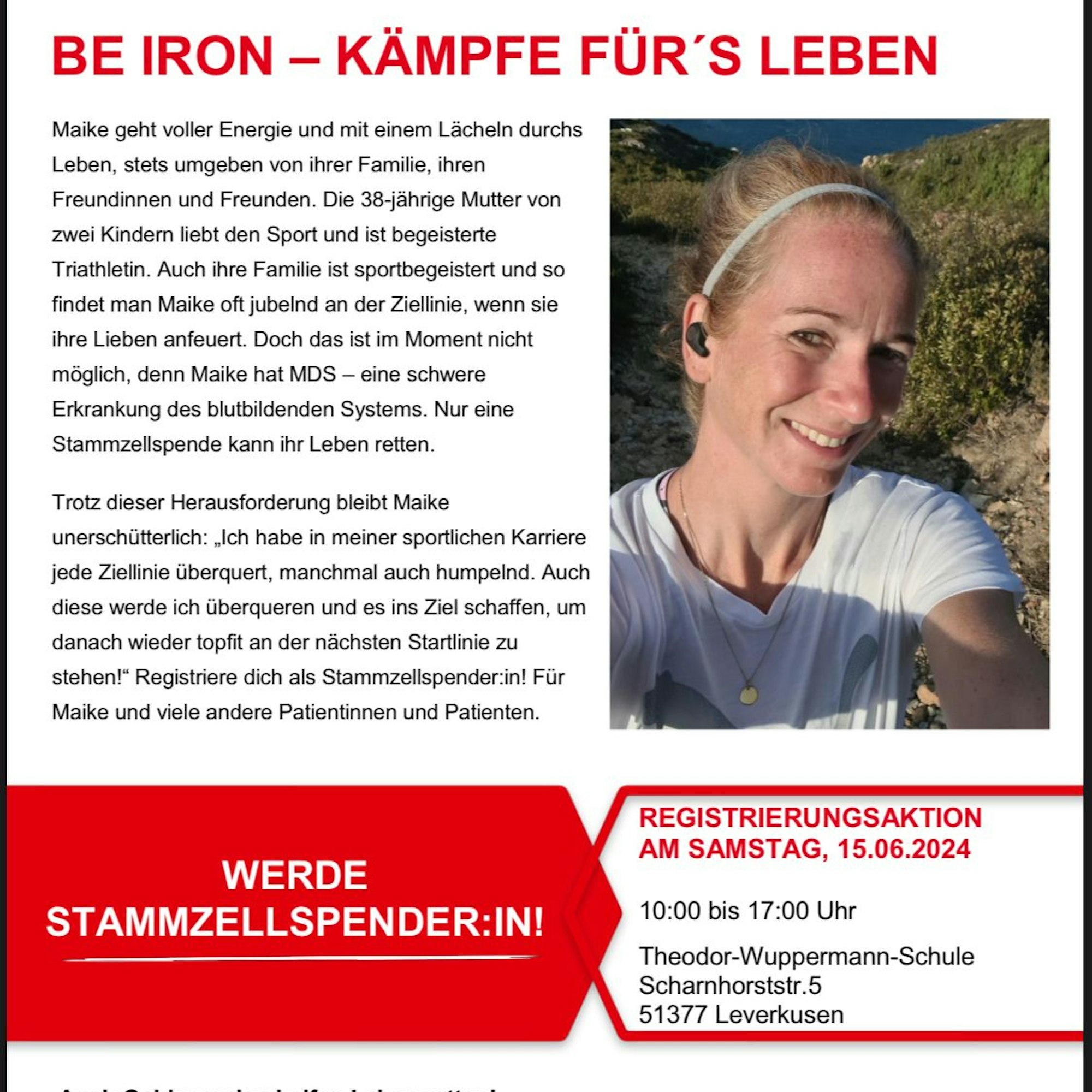 DKMS-Flyer mit Maike
