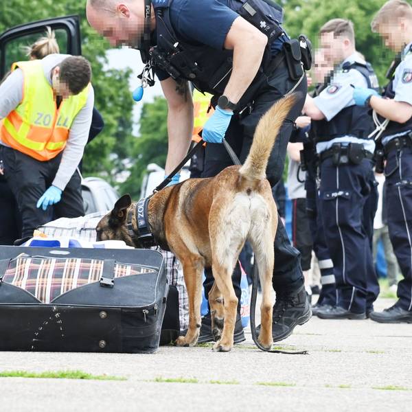 05.06.2024 Köln. Zoll und Polizei ziehen Drogenschmuggler aus dem Verkehr - mit Spürhunden und einer mobilen Lkw-Röntgenanlage. Foto: Alexander Schwaiger
