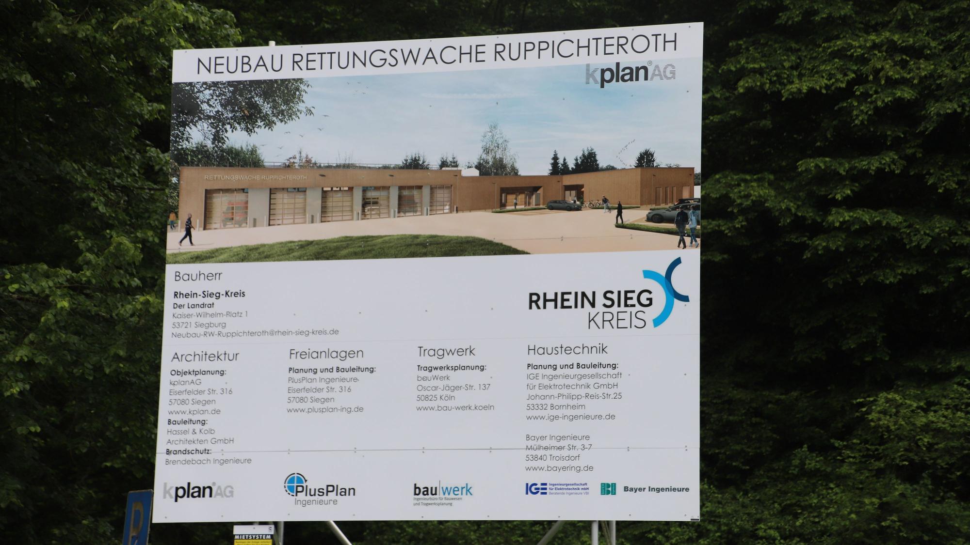 Ein Schild mit einer Visualisierung.