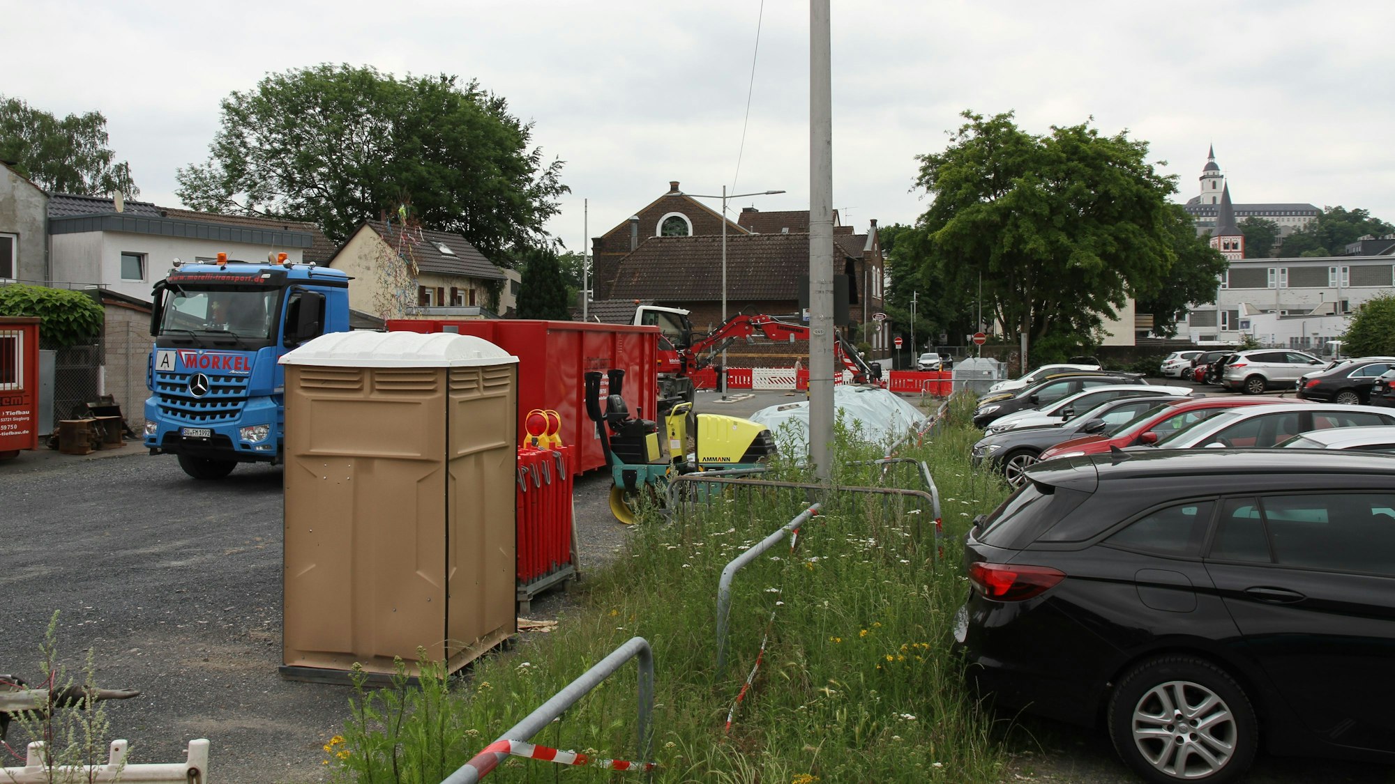 Baustelle auf einem Parkplatz