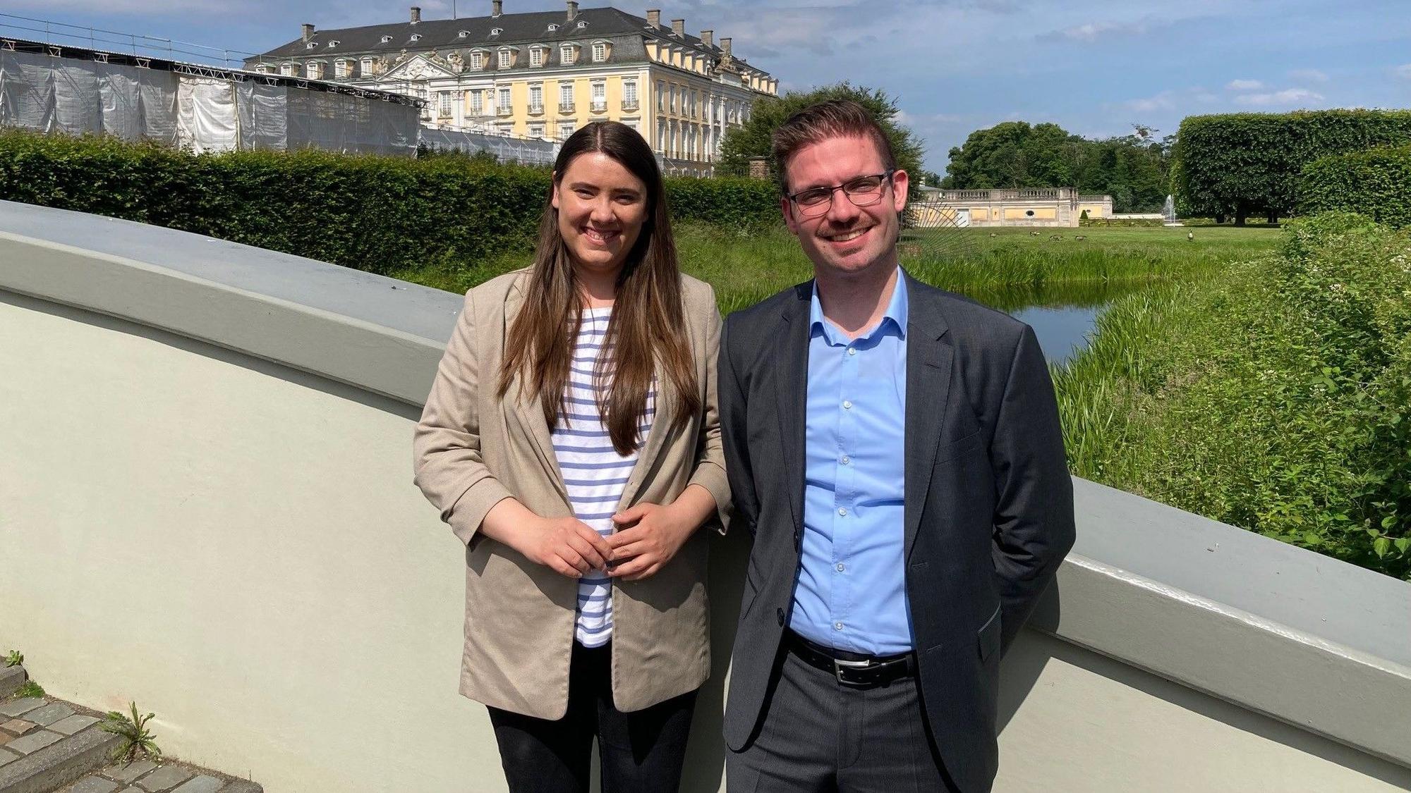 Jennifer Szeyffert (CDU) und Marcel Japes (FDP) kandidieren für die Europawahl.