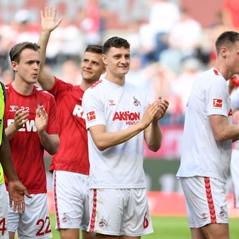 Eric Martel nach dem Sieg über Union Berlin; der U21-Nationalspieler will auch in der kommenden Saison im FC-Trikot Freude verbreiten.